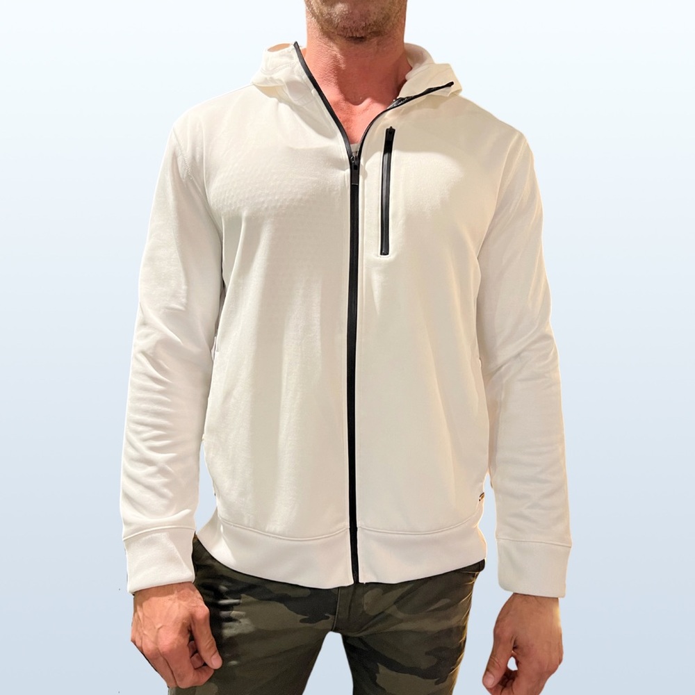 Express White Zip-Up Hoodie Jacket, Men’s XL